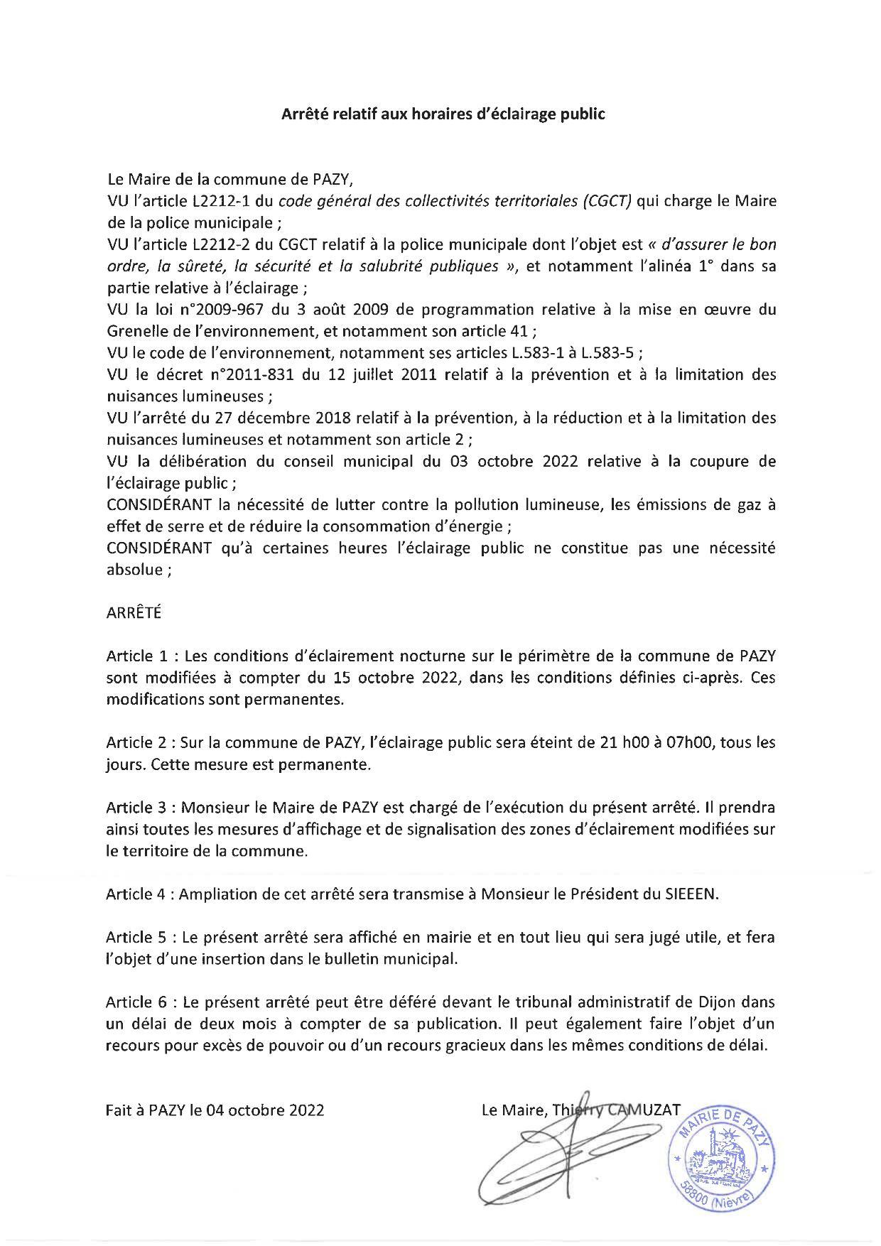 Arrete eclairage public docx
