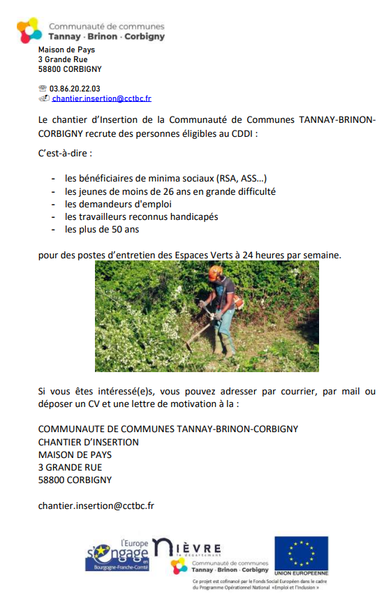 Chantier d insertion recrutement